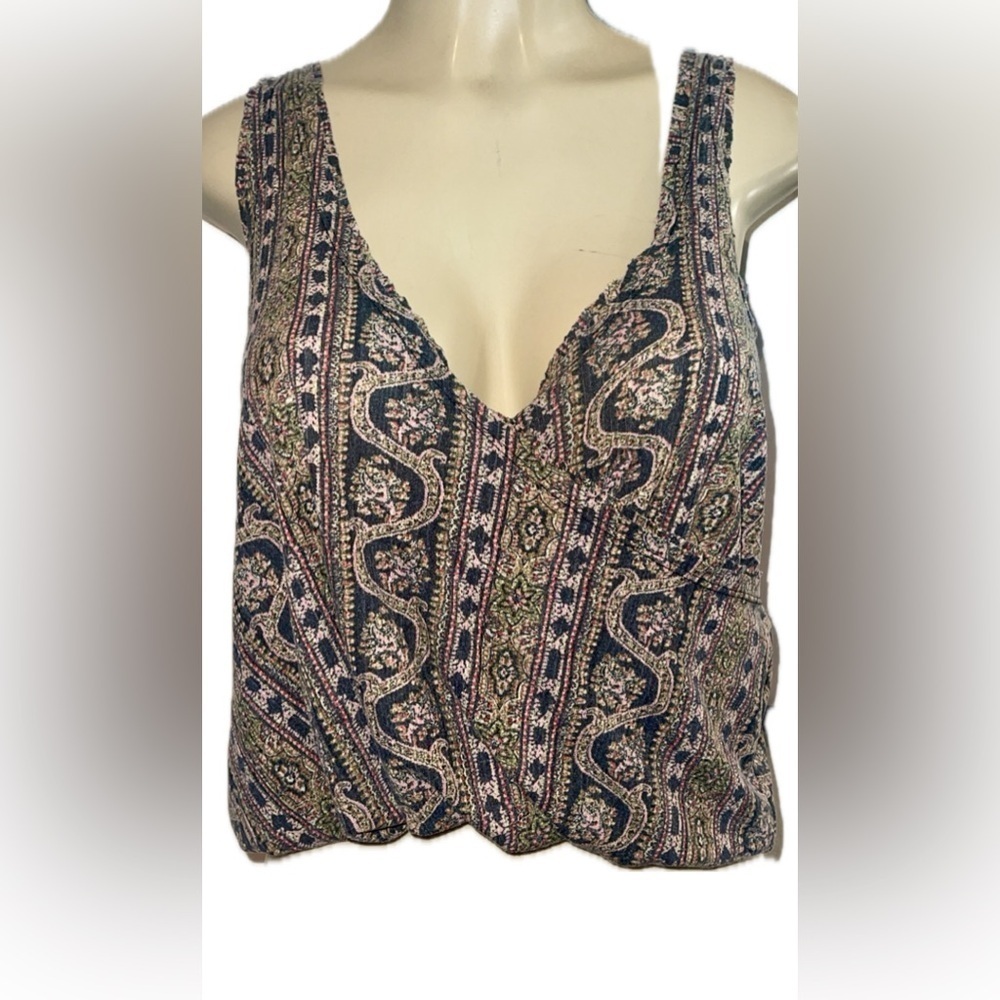 We The Free Twisted Tank Bubble Hem NWT XS